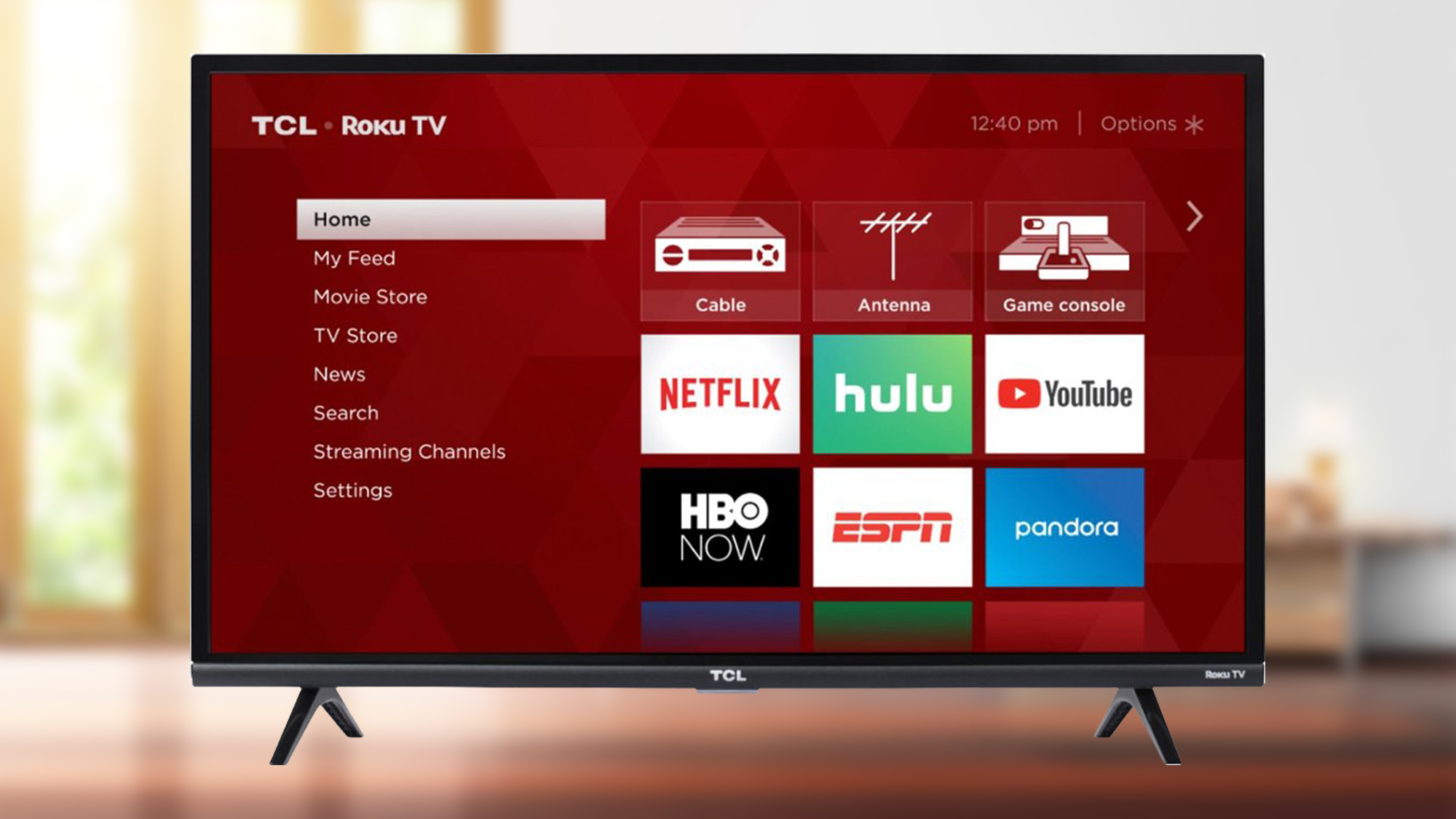 The best gaming TV in full HD: the TCL 3 Series Roku TV on blurred background.