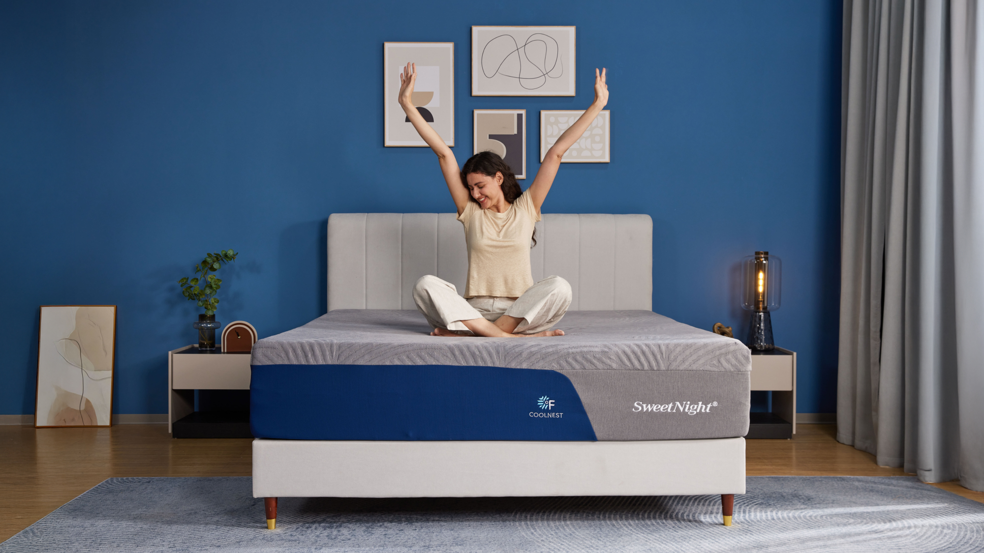 woman yawning on sweetnight bed