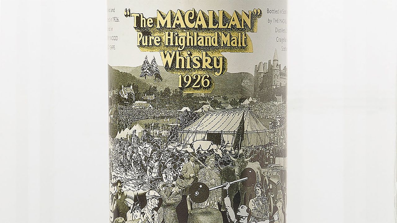 Macallan whisky 1926 Peter Black label