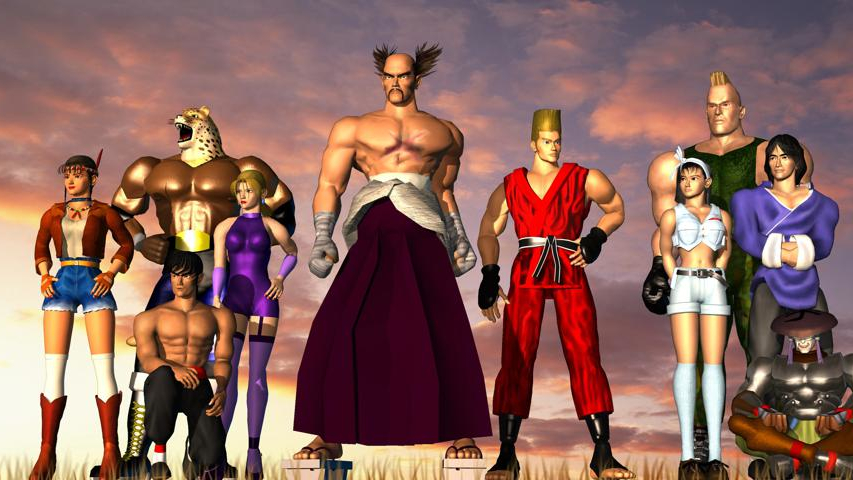 Tekken 2 characters in a line