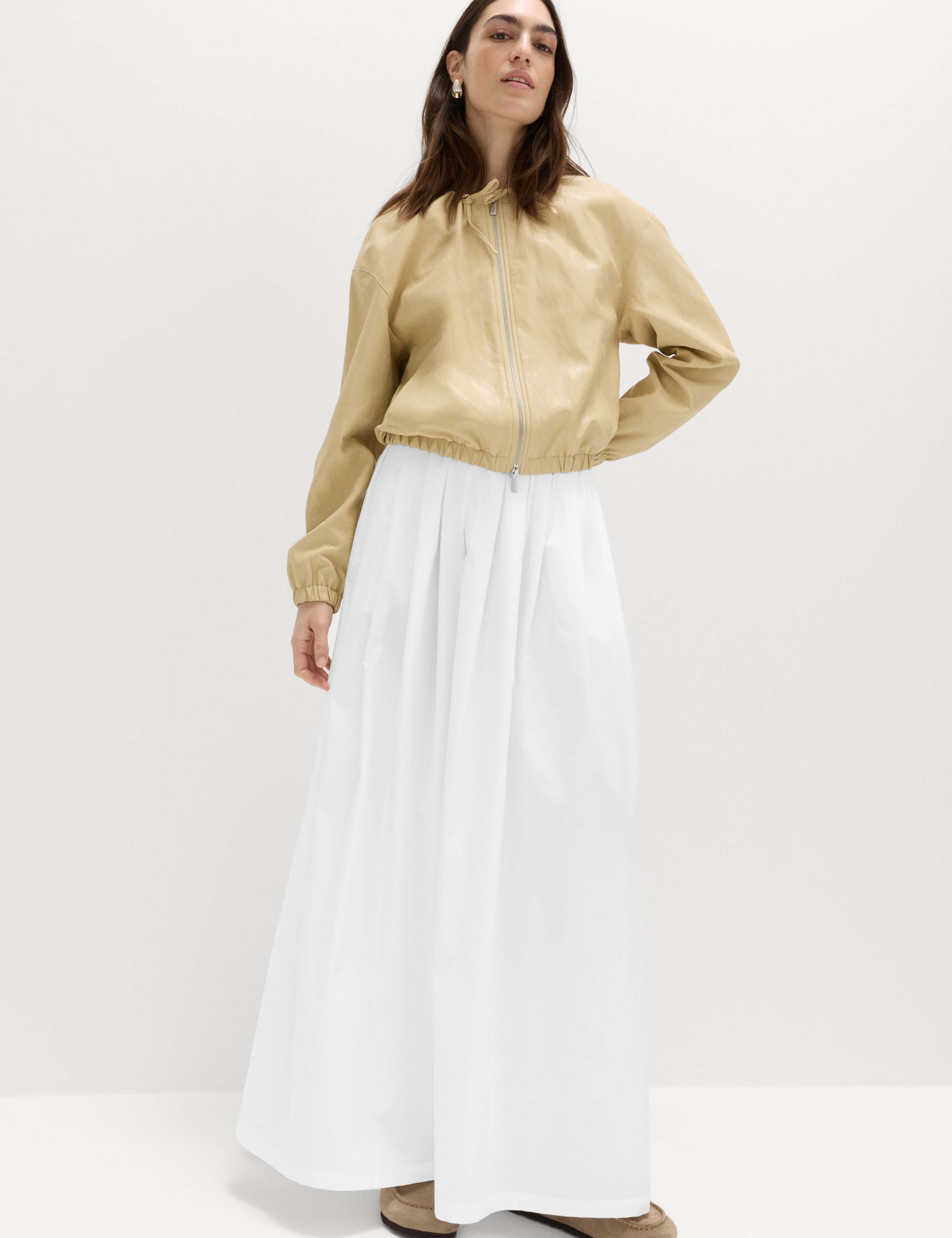 M&amp;amp;S, Pure Cotton Pleated Maxi Skirt