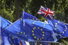 Brexit concept EU Britain flag