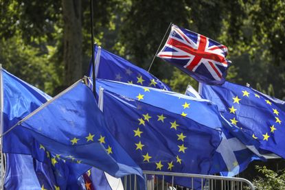 Brexit concept EU Britain flag