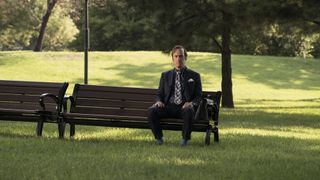 Bob Odenkirk sitting on a bench in Better Call Saul