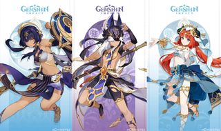 Genshin Impact Update 3.1 banner with Candance, Cyno, and Nilou