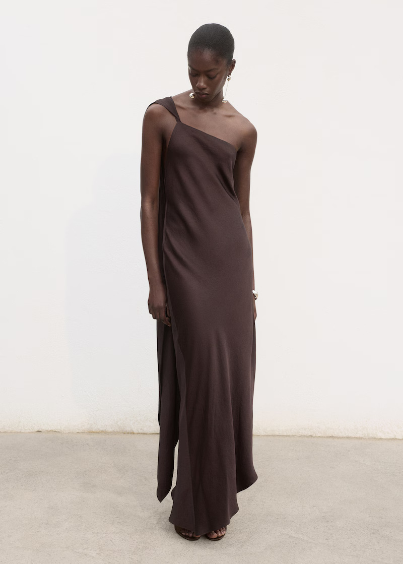 MANGO, Asymmetrical Satin Dress - Women | Mango United Kingdom