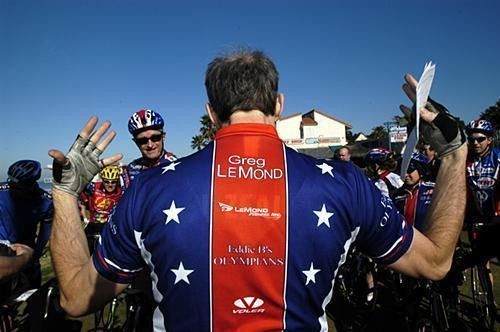John Beckman tries to rally the riders for the first day of riding.