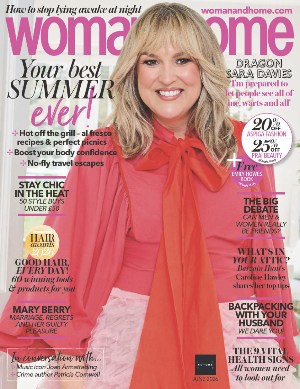 Sara Davies on the June cover of Woman&amp;amp;Home