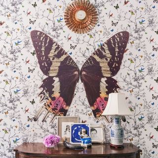 butterfly patterned wall