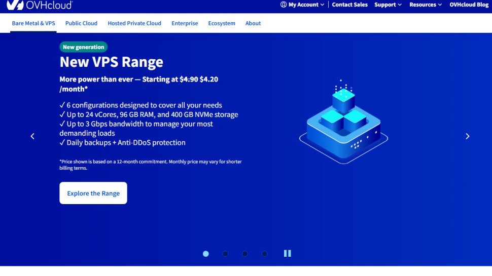 Website screenshot of OVHcloud (August, 2025)