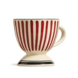 Oka red stripe painted mug