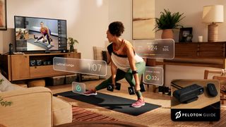 Woman working out using Peloton Guide