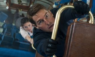 Hayley Atwell as Grace and Tom Cruise as Ethan Hunt in Mission: Impossible – Dead Reckoning Part One