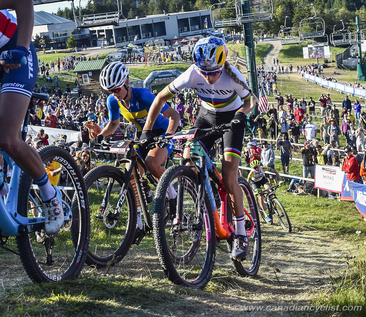 Pauline Ferrand Prevot (Canyon Factory Team) and Jenny Rissveds (Team 31)