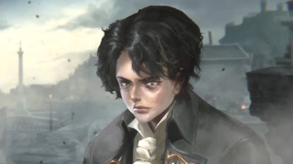 Vapor World: Over The Mind character with black medium length hair in a gray jacket