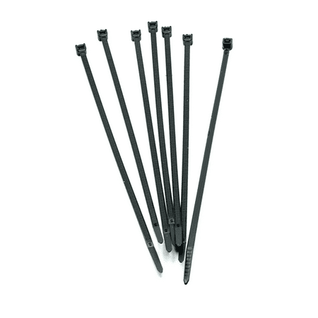 Confast 100 Pcs 8&quot; Black Nylon Multi-Purpose Cable Tie Heavy Duty 50lb Tensile Strength Indoor / Outdoor Use