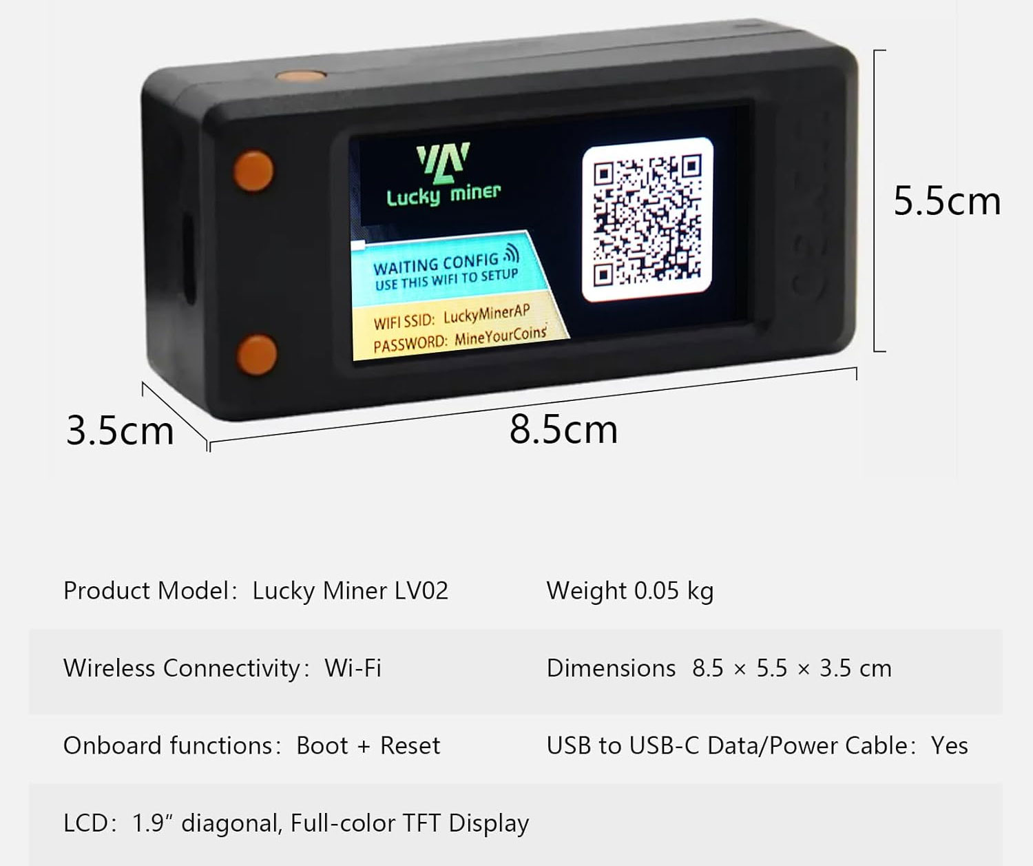 Lucky Miner SOLO-LV02 USB-C miner