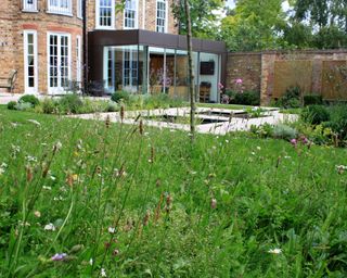 walled garden design with formal and informal areas