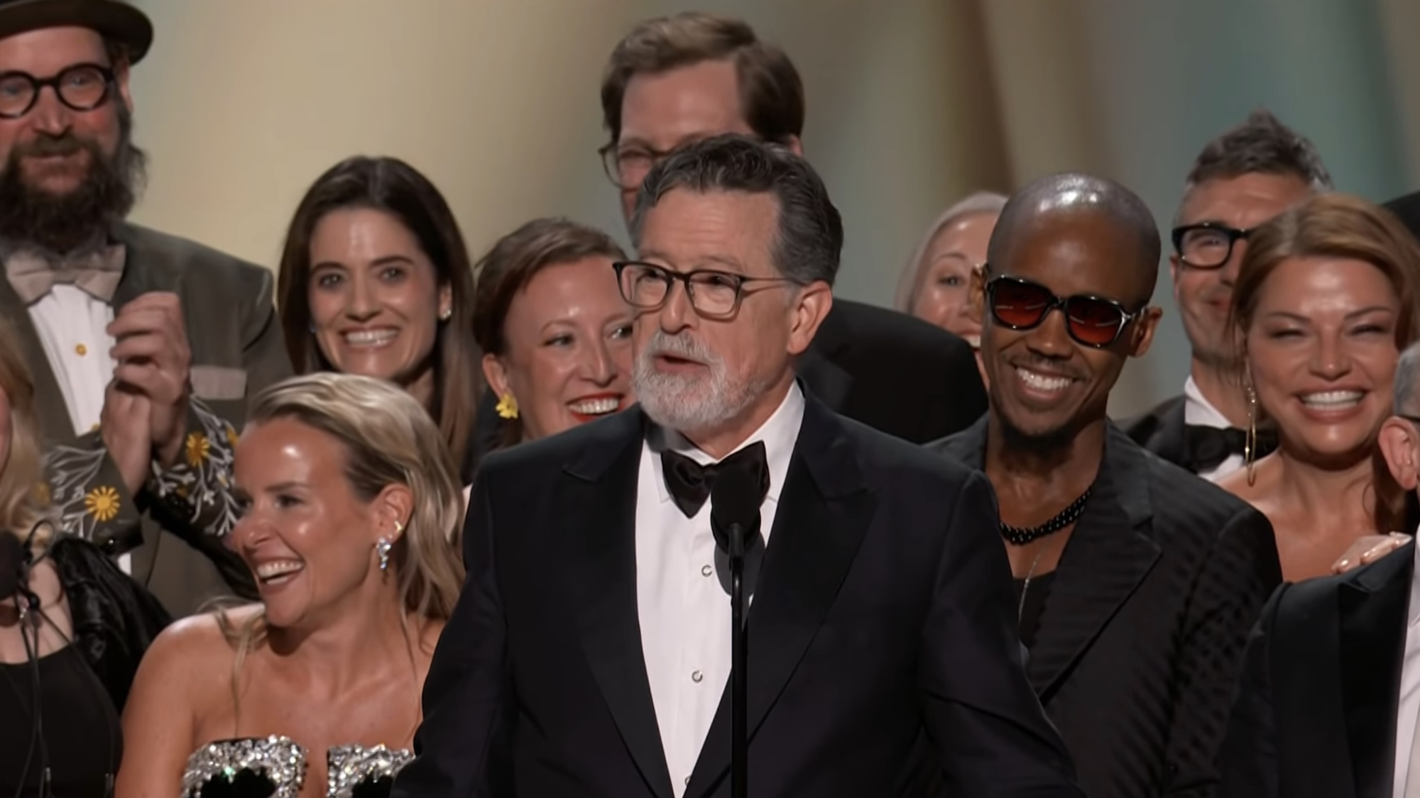 Stephen Colbert accepting award for The Late Show at 2026 Emmys