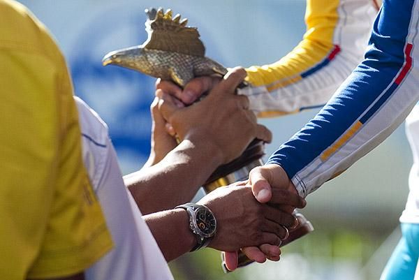 A job well done for the yellow and blue jerseys.