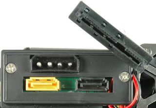 The yellow connector is used for SAS, the black one for SATA.