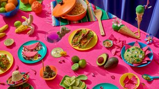 Pink mexican meal