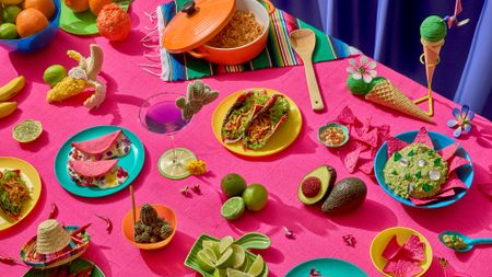 Pink mexican meal