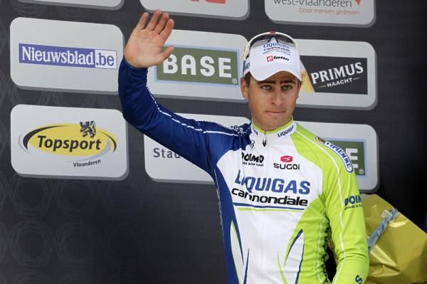 Peter Sagan (Liquigas) on the podium