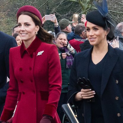 Prince William, Kate Middleton, Meghan Markle, and Prince Harry on the Sandringham estate on December 25, 2018.