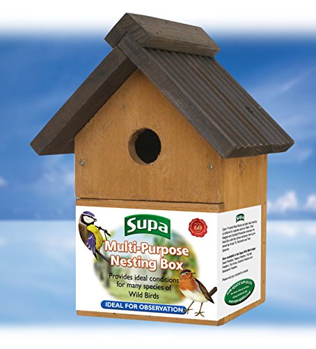 Supa Wild Bird Multi-Purpose Nesting Box | Can Be Either Open Fronted or a Traditional Nest Box | Suitable for Many Different Species of Garden Birds