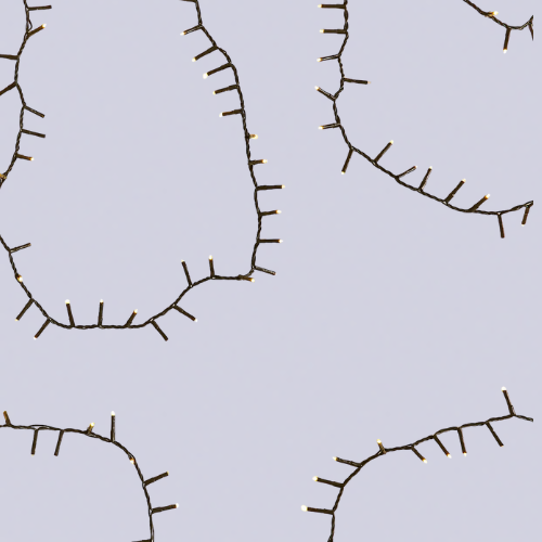 String lights on a purple background