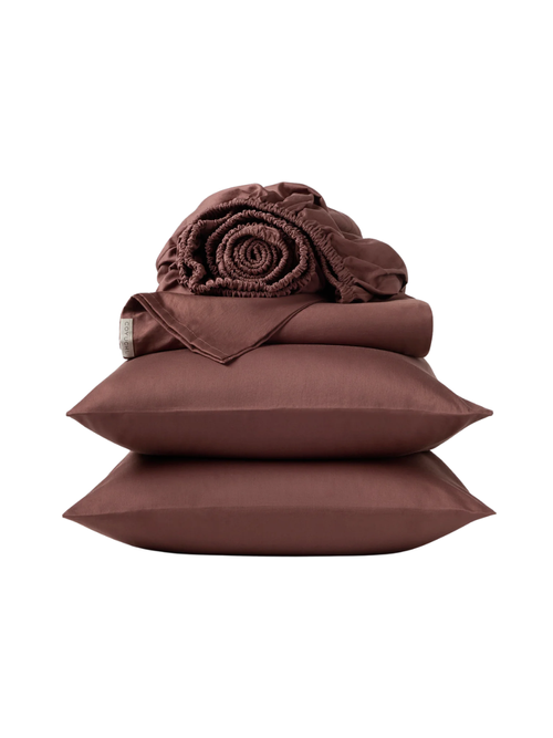 Cloud Soft Organic Sateen Sheet Set in Mulberry