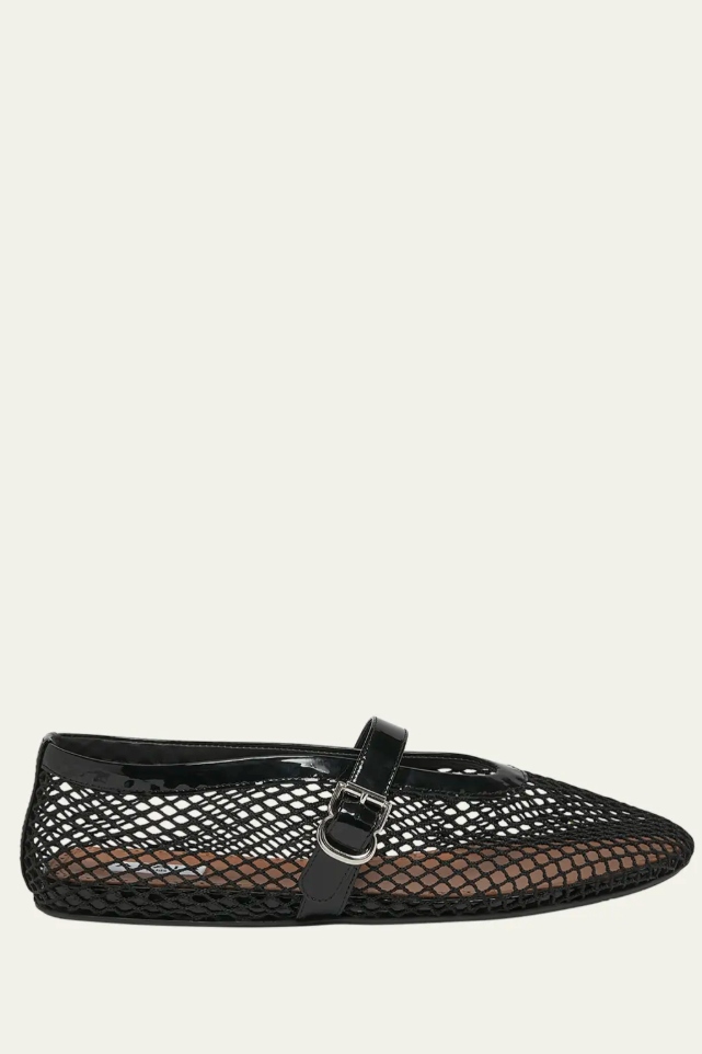 ALAIA, Mesh Mary Jane Ballerina Flats
