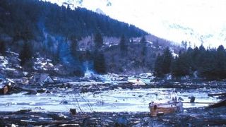 Devastation from the 1965 Prince William Sound earthquake.