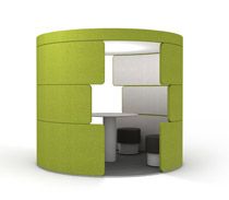Green and gray office furniture