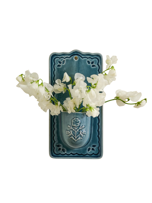 Laison Debossed Floral Ceramic Wall Pocket