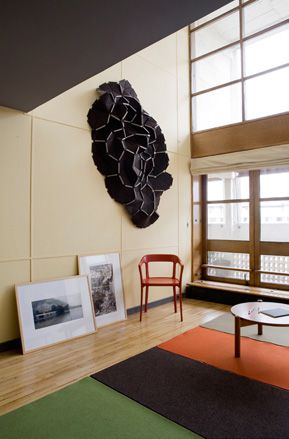 'Clouds' installation for Kvadrat on the wall of the apartment