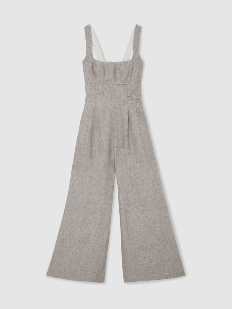 Reiss, Flora Linen Structured Wide-Leg Jumpsuit