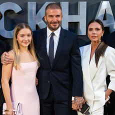 David, Victoria and Harper Beckham attend the UK premiere of Netflix's 'Beckham'