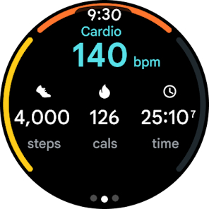 In-progress workout on the Fitbit Wear OS app