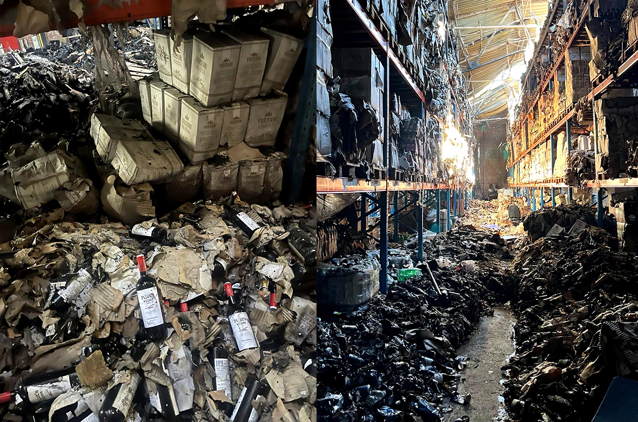 Damage to Pilot&amp;rsquo;s Wines&amp;rsquo; Kyiv warehouse following a Russian air strike.