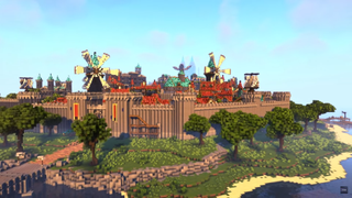 The Genshin Impact city of Mondstadt recreated in Minecraft.