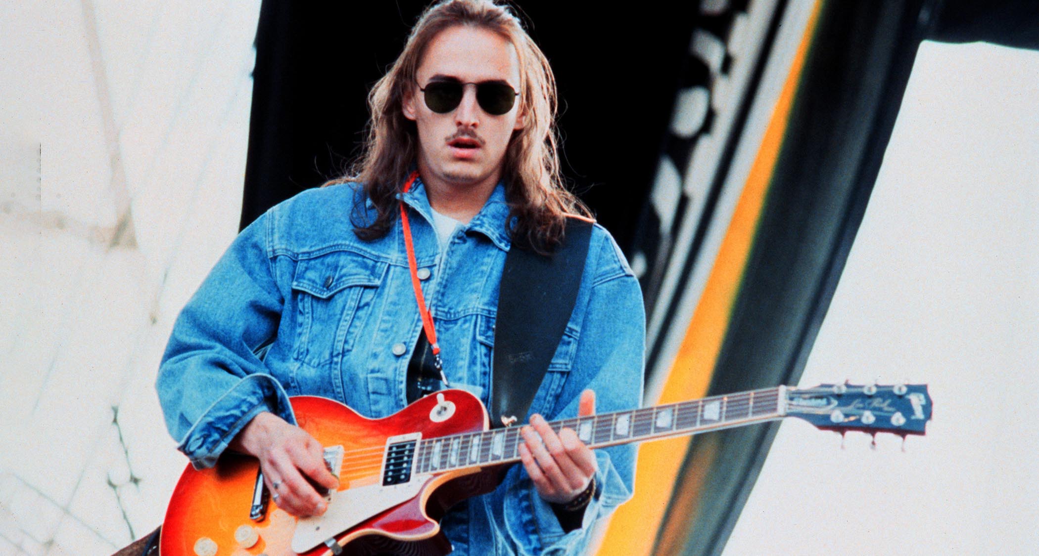 Pearl Jam's Mike McCready performs live in 1992