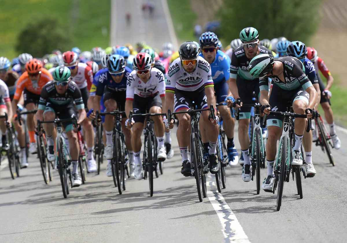 Peter Sagan in action at Fleche Wallonne.