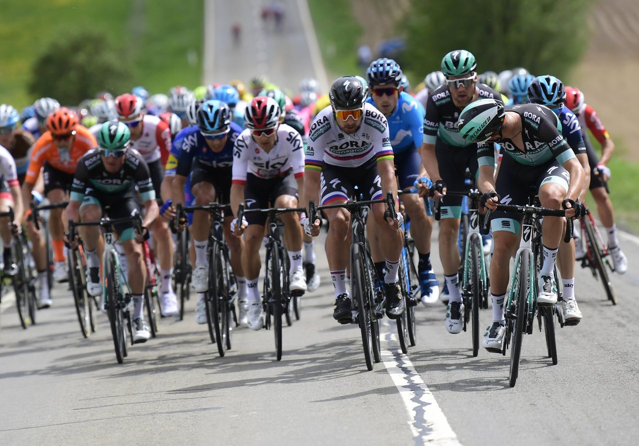 Peter Sagan in action at Fleche Wallonne.