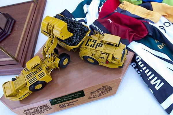 A unique trophy was on offer for the tour winner of the 2010 Caterpillar Underground Mining Tour of Tasmania.
