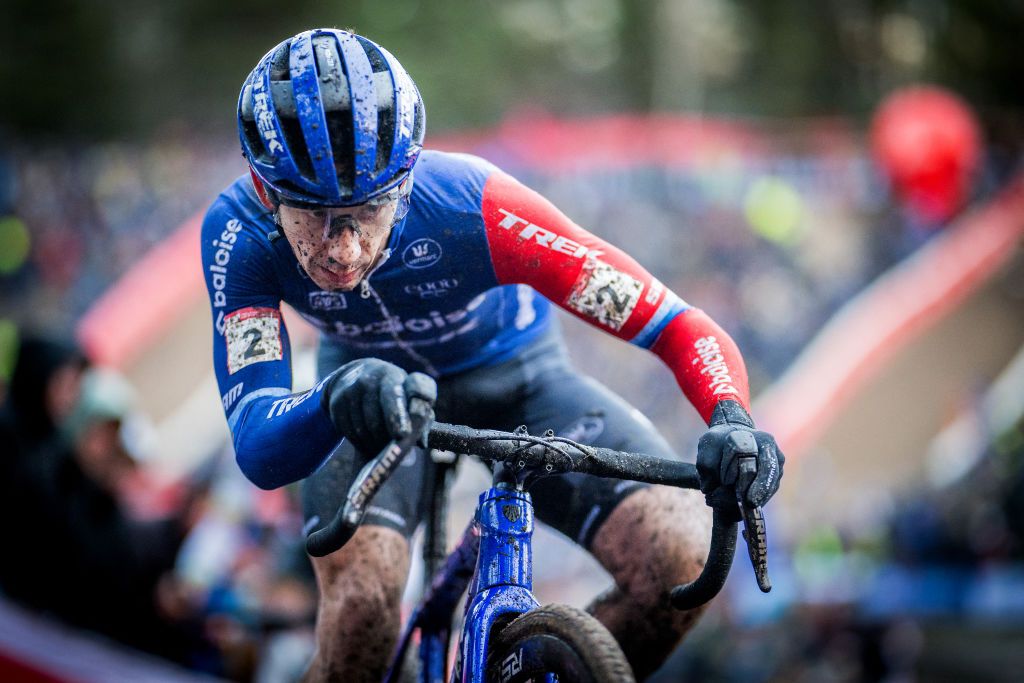 Dutch Lars Van Der Haar competes in the stage 6 (out of 12) of the UCI World Cup Men's Elite race at the World Cup cyclocross cycling event in Zonhoven on December 22, 2024. (Photo by JASPER JACOBS / Belga / AFP) / Belgium OUT