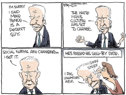 Political Cartoon U.S. Joe Biden Mike Pence white man culture