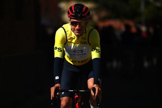 VIANA SPAIN APRIL 04 Ethan Hayter of United Kingdom and Team INEOS Grenadiers Yellow Leader Jersey prior to the 2nd Itzulia Basque Country 2023 Stage 2 a 1938km stage from Viana to Leitza UCIWT on April 04 2023 in Viana Spain Photo by David RamosGetty Images