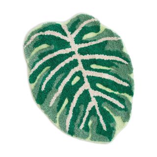 Monstera shaped bath mat from Amazon